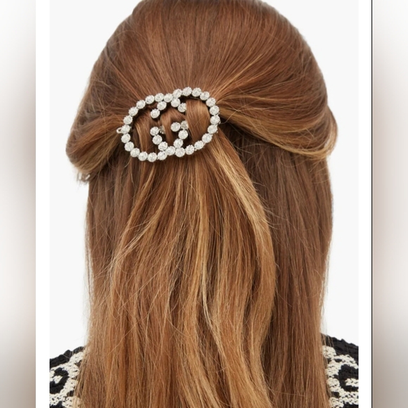 Gucci GG Crystal-Embellished Hair Clip - Picture 2 of 11